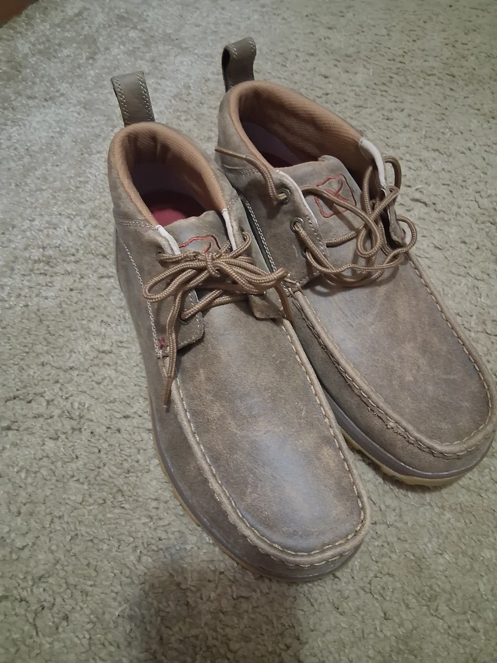 Twisted X Men's Taupe Leather Chukka Boots - Lace-Up Moc Toe